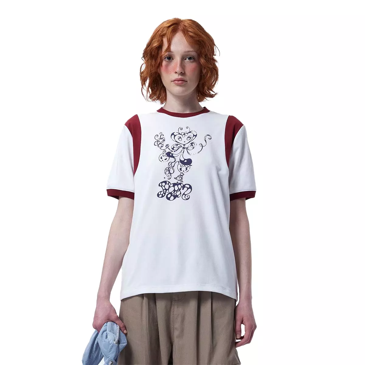 + Coco Star Ringer Tee 'White Garnet'