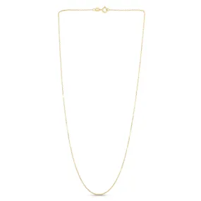 14K Gold 1.1mm Diamond Cut Cable Chain