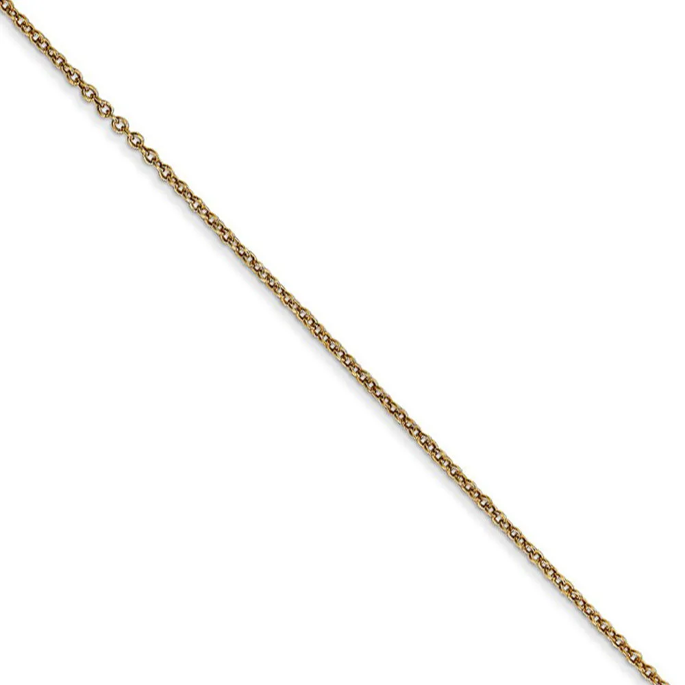 14k Yellow Gold Satin & Diamond Cut Rose Stem Slide Necklace