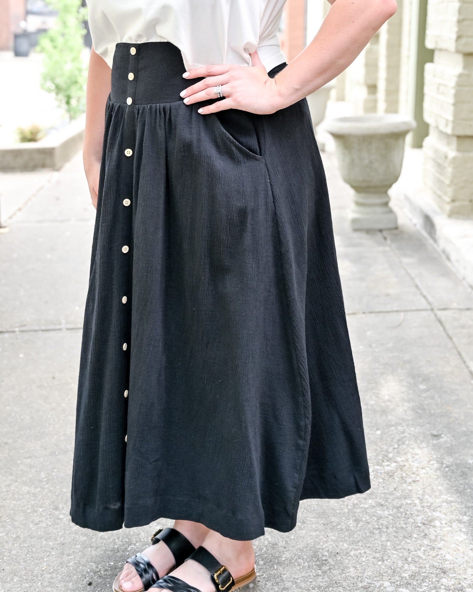 A Day in London Linen Maxi Skirt