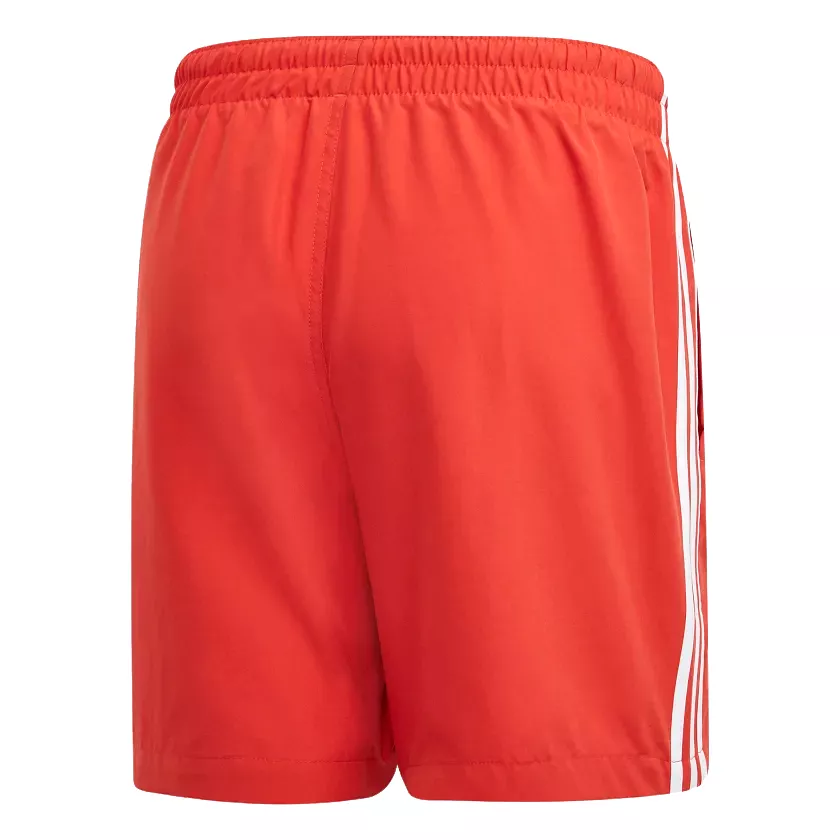 Adidas Mens Lush Red 3-Stripes Swim Shorts Swimwear