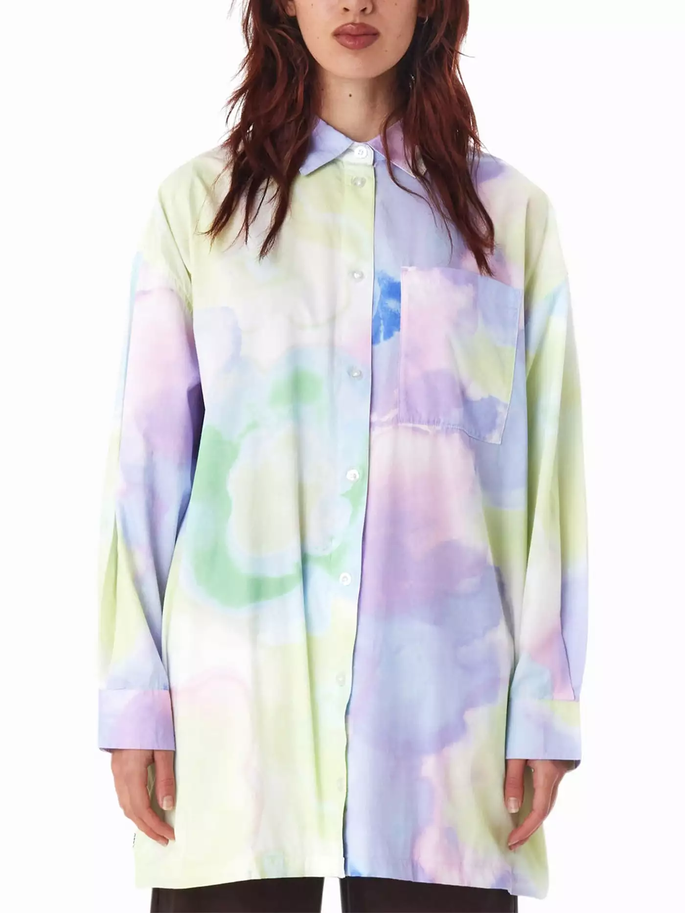 Alyssa Soft Flower Long Sleeve Buttondown Shirt