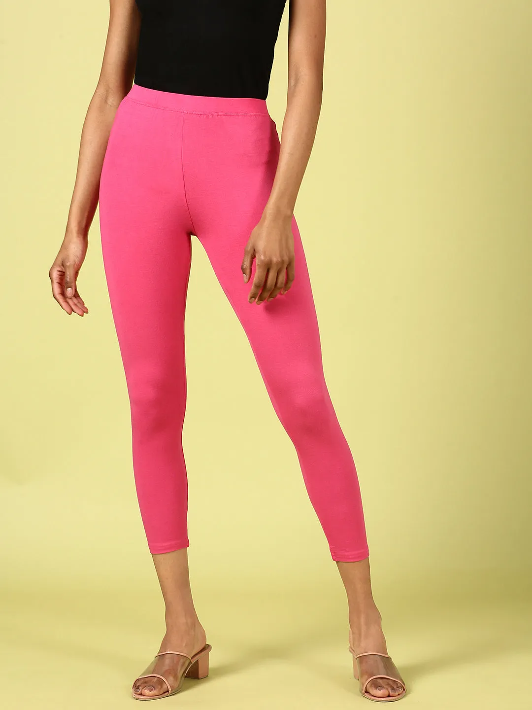 Ankle Length Leggings Viscose-Pink