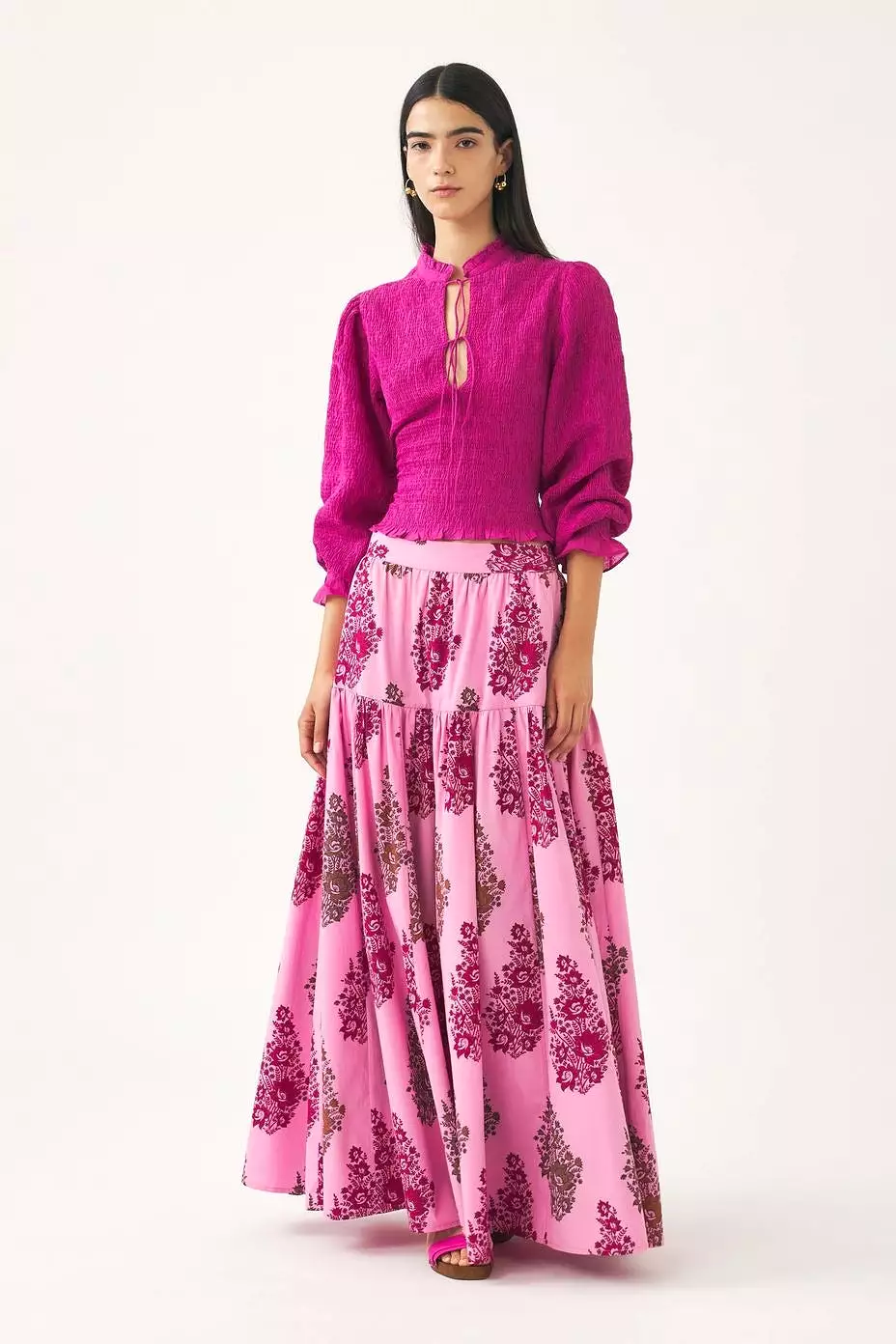 Antik Batik Hand Printed Maxi Skirt Muguet