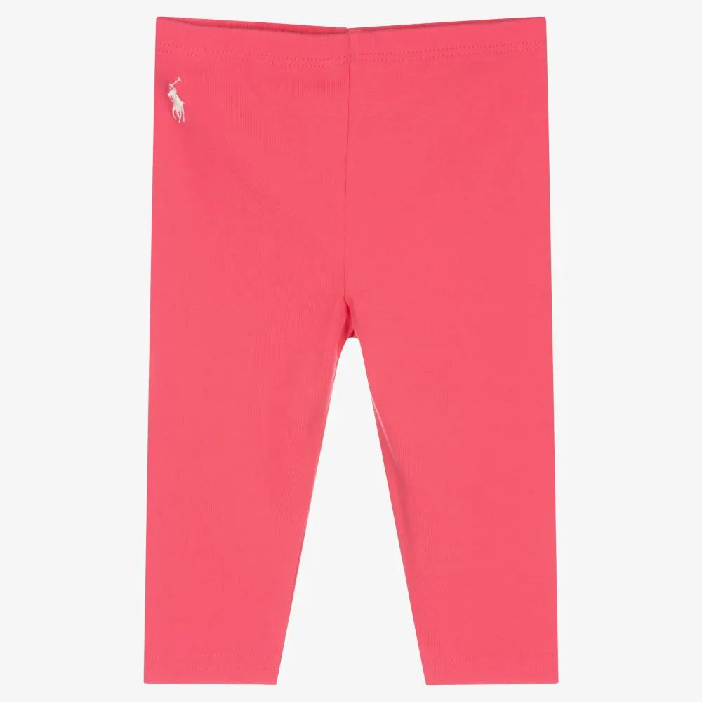 Baby Girls Pink Logo Leggings