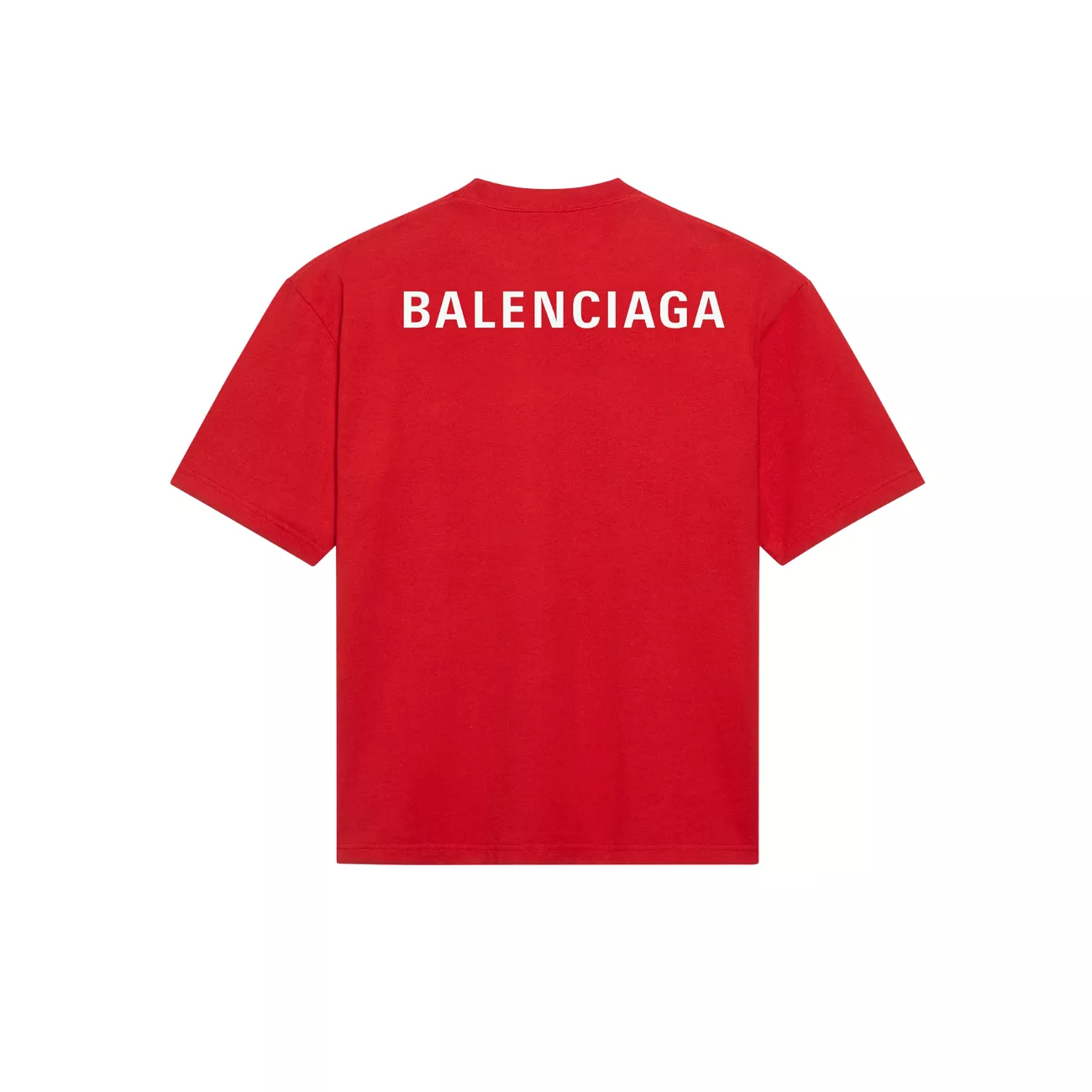 Balenciaga Logo Medium Fit Men's T-Shirt, Red