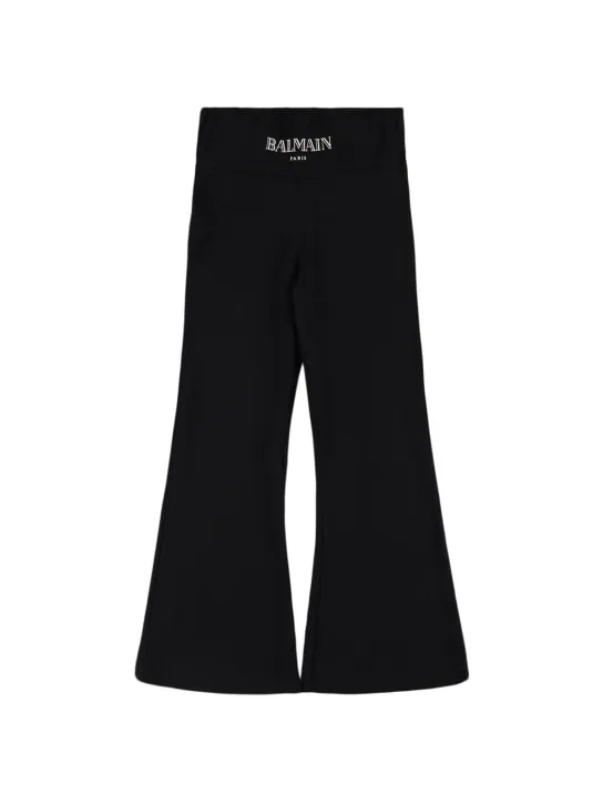 Balmain   Cotton jersey flared leggings 