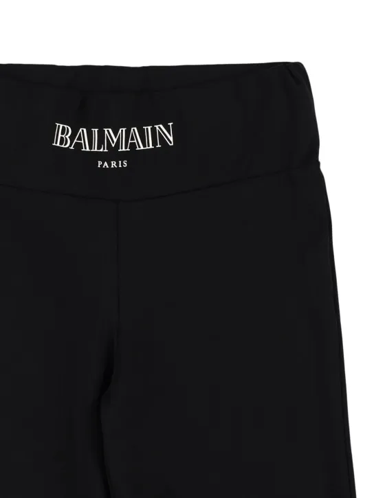 Balmain   Cotton jersey flared leggings 