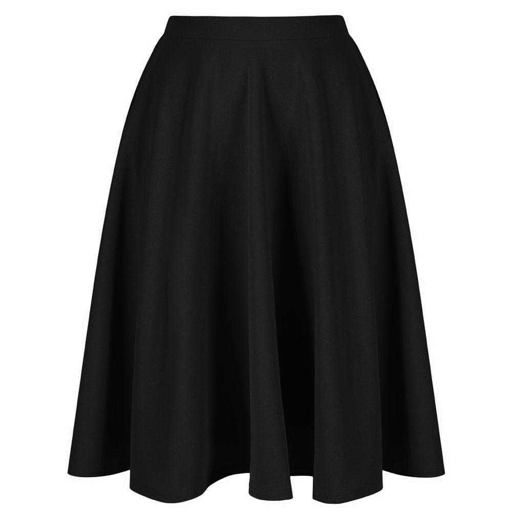 Black 1950s Vintage Rockabilly Swing Skirt