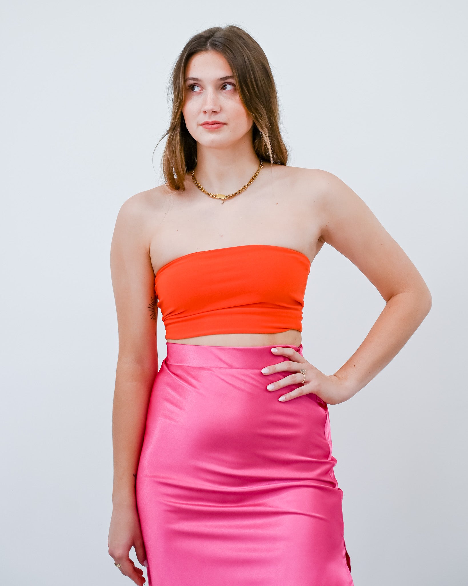 Blank Space Satin Midi Skirt