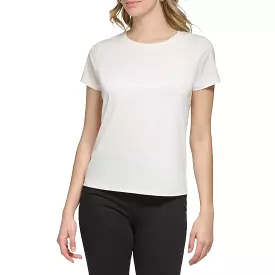 Calvin Klein Womens Solid Crewneck Blouse