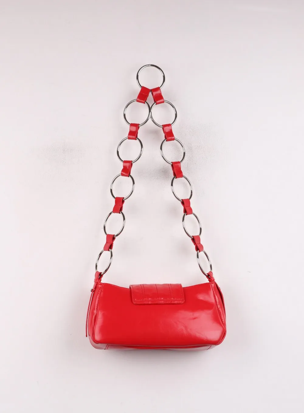 Chained Design Faux Leather Shoulder Bag IJ419