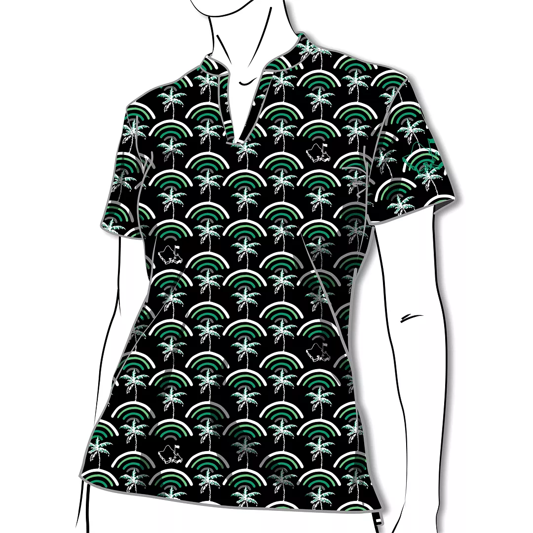 Cocobows Manoa - OGA Ladies Polo -  Black Mint