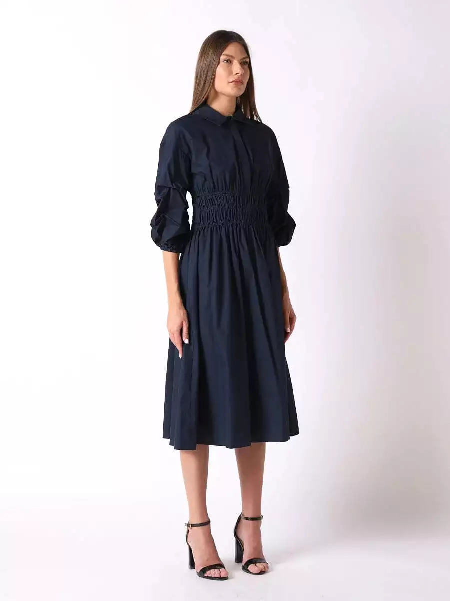 D33918 Navy Midi Dress