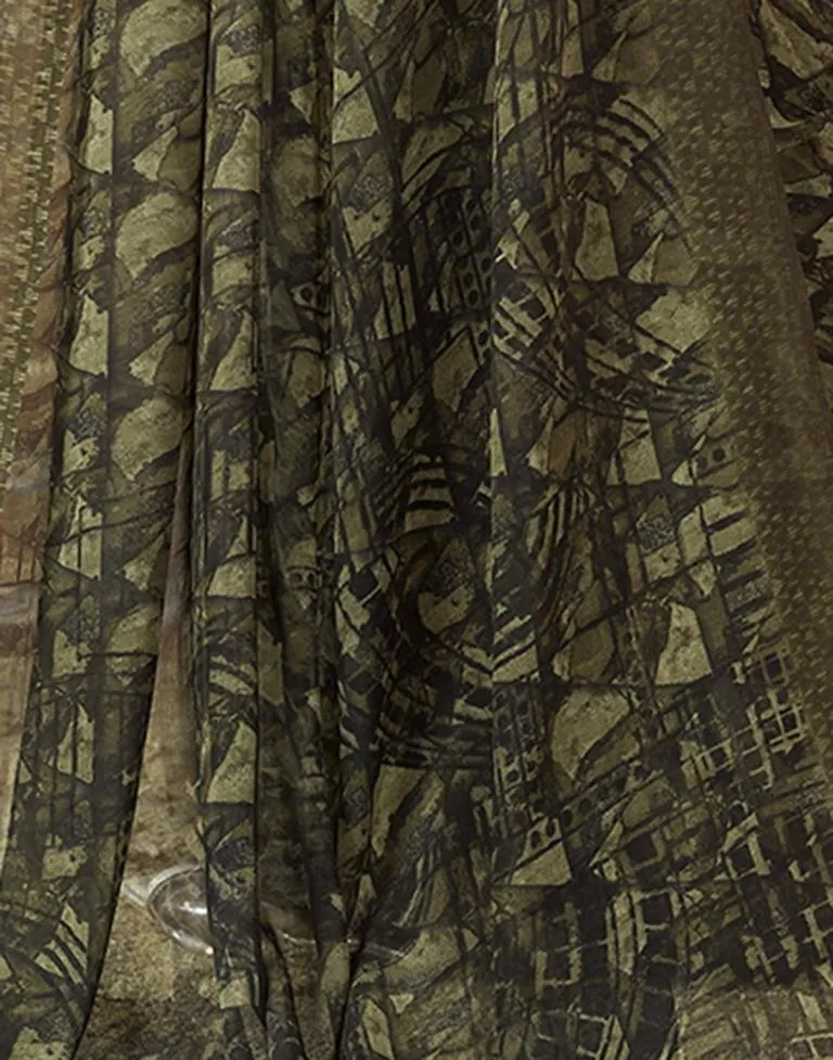 Dark Green Georgette Printed Sarees