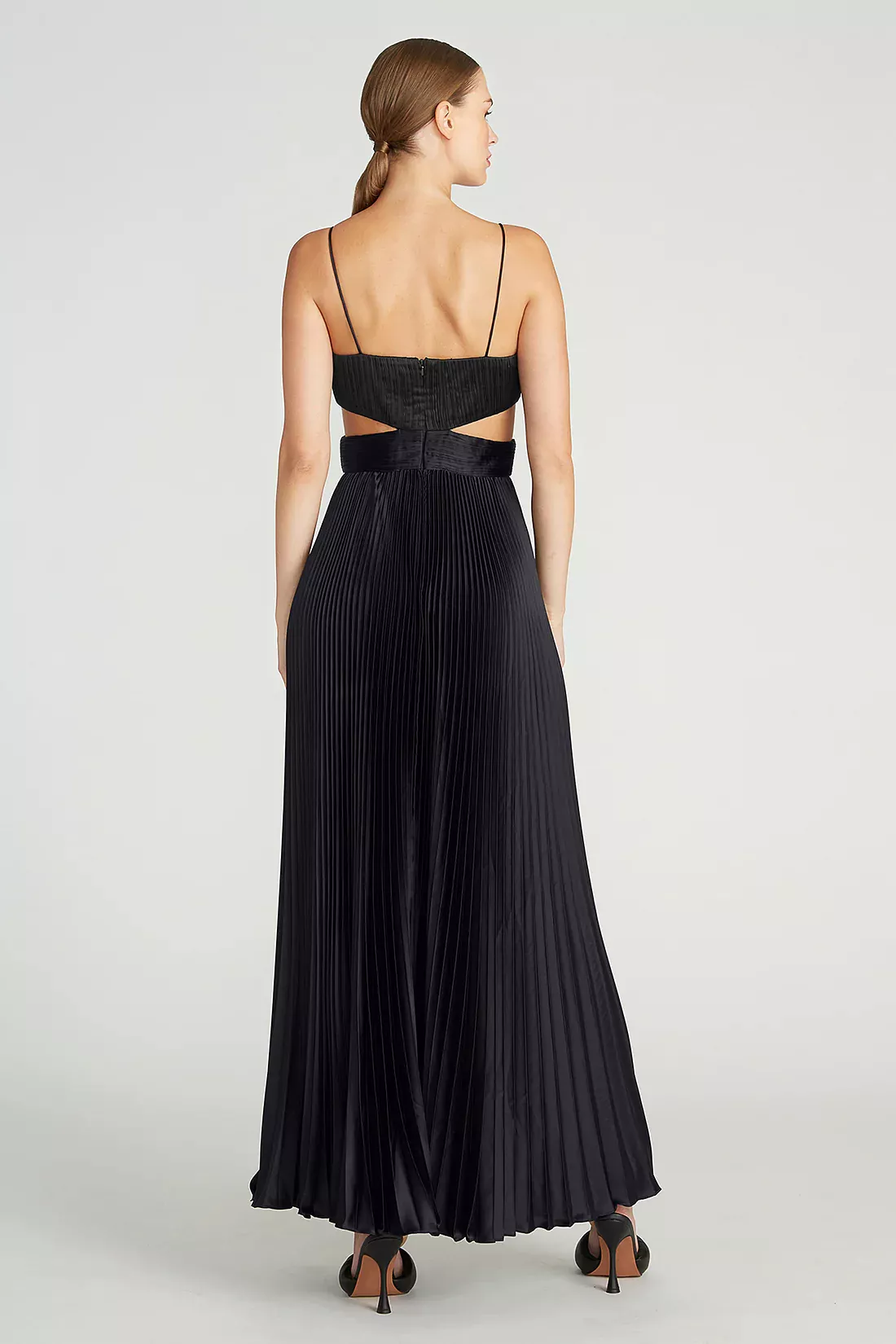 Elodie Pleated Cutout Gown