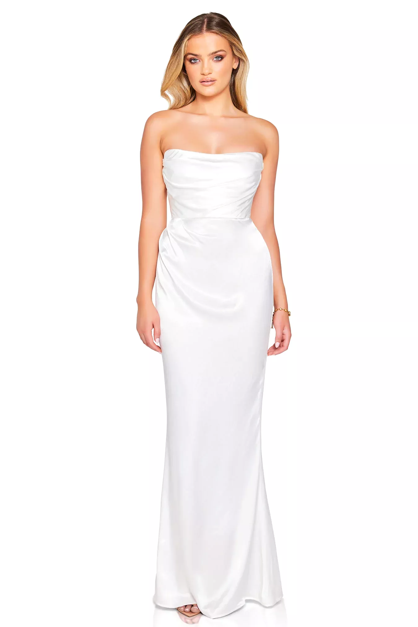 Emelie Satin Strapless Gown