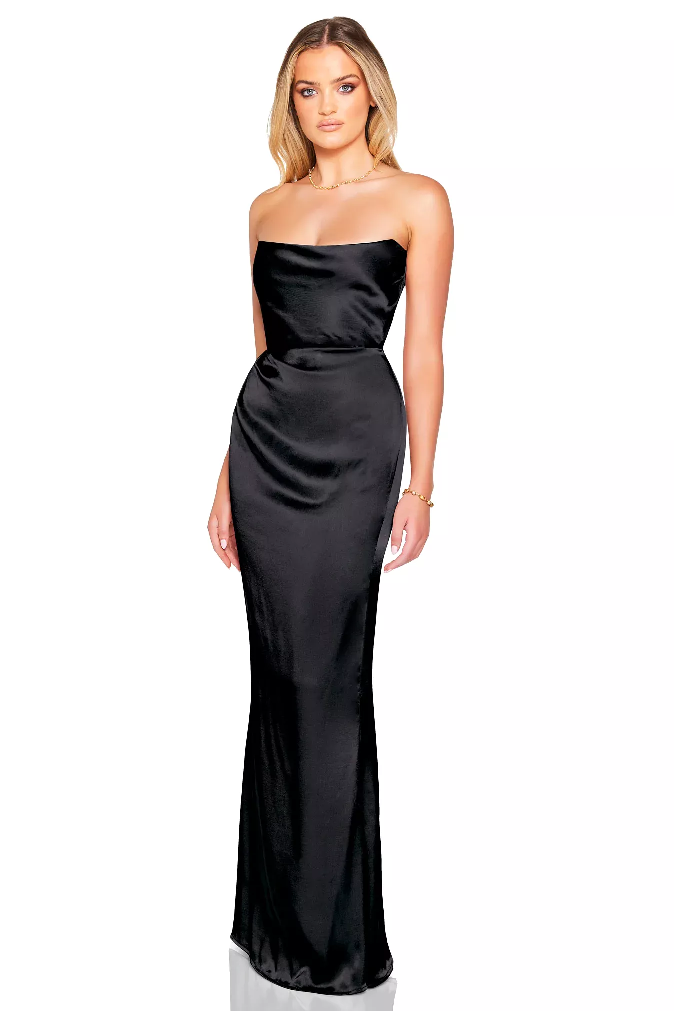 Emelie Satin Strapless Gown