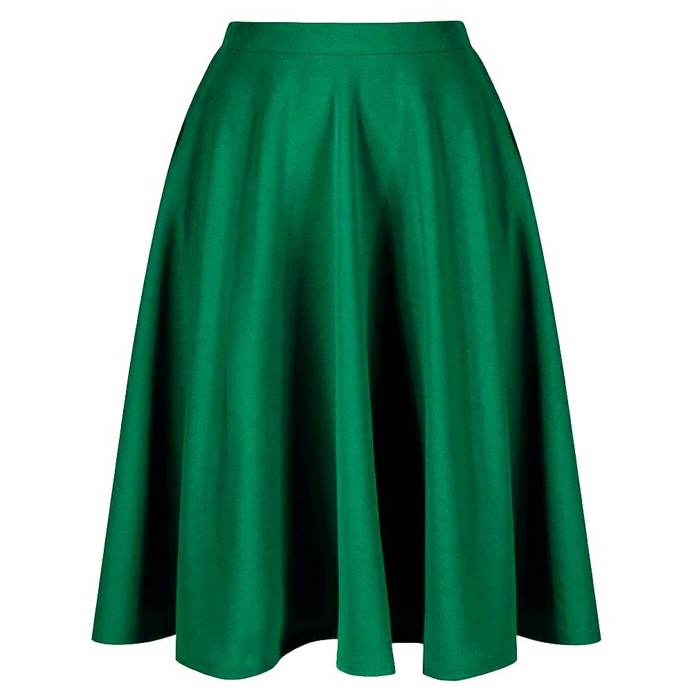 Emerald Green 1950s Vintage Rockabilly Swing Skirt