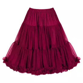 EXTRA VOLUME Bordeaux Wine Red Net Vintage Rockabilly 50s Petticoat Skirt