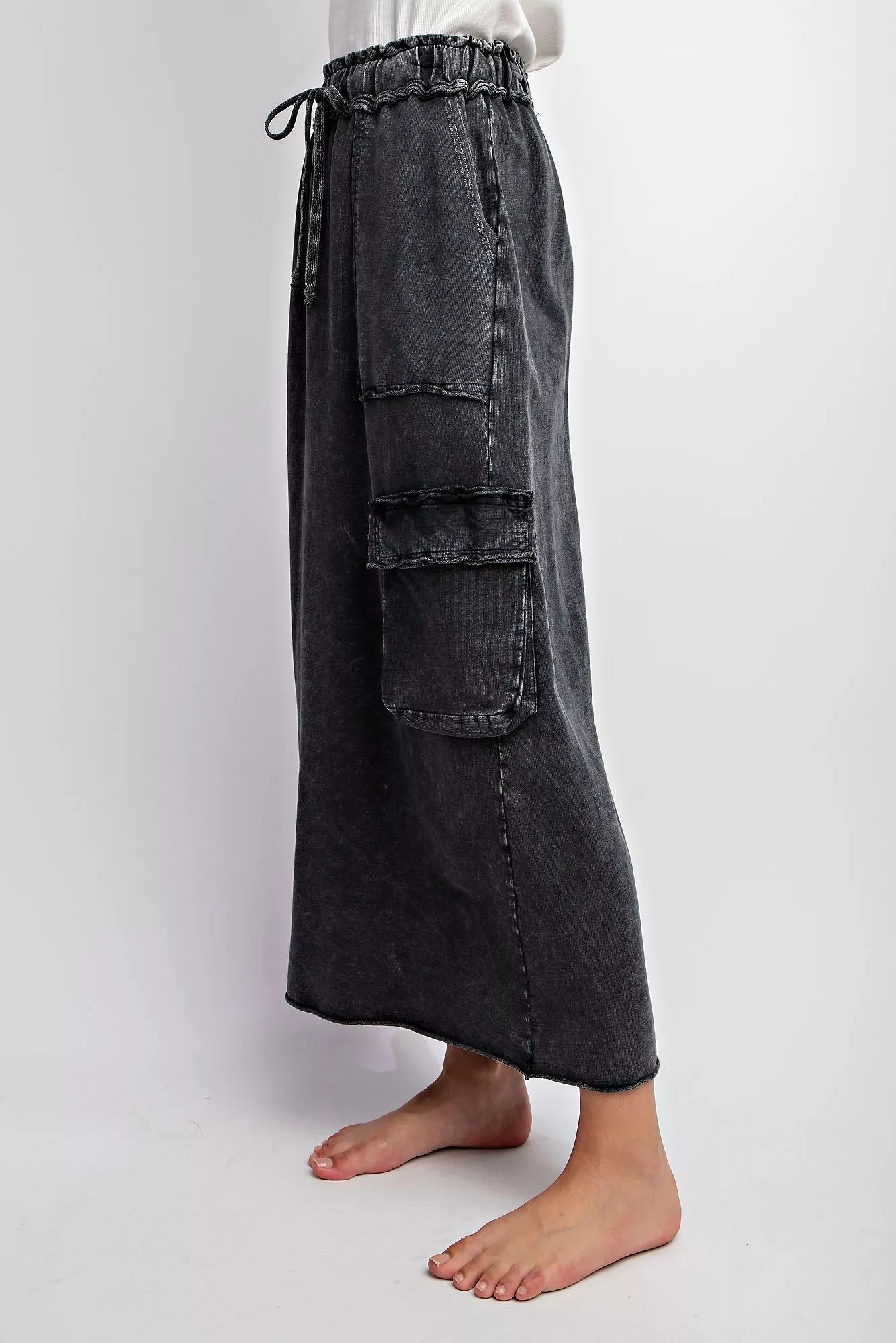 Faded Cargo Maxi Skirt