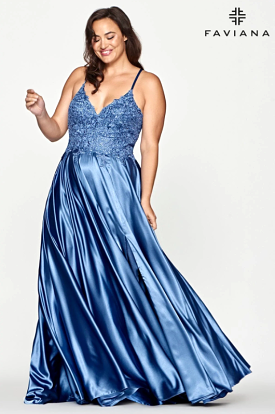 Faviana plus size long flowy gown style 9498