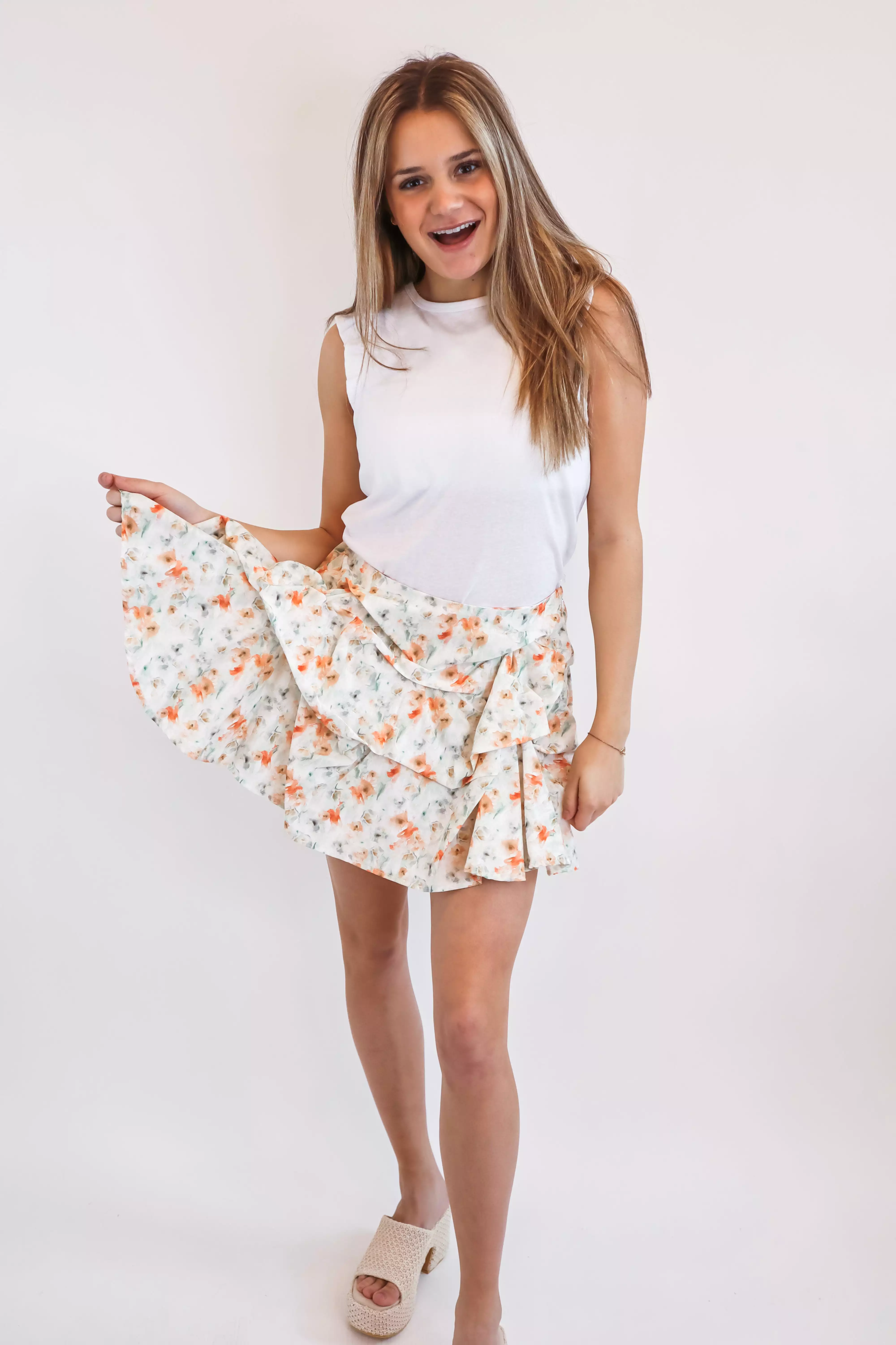 Finding Florals Skirt- Orange