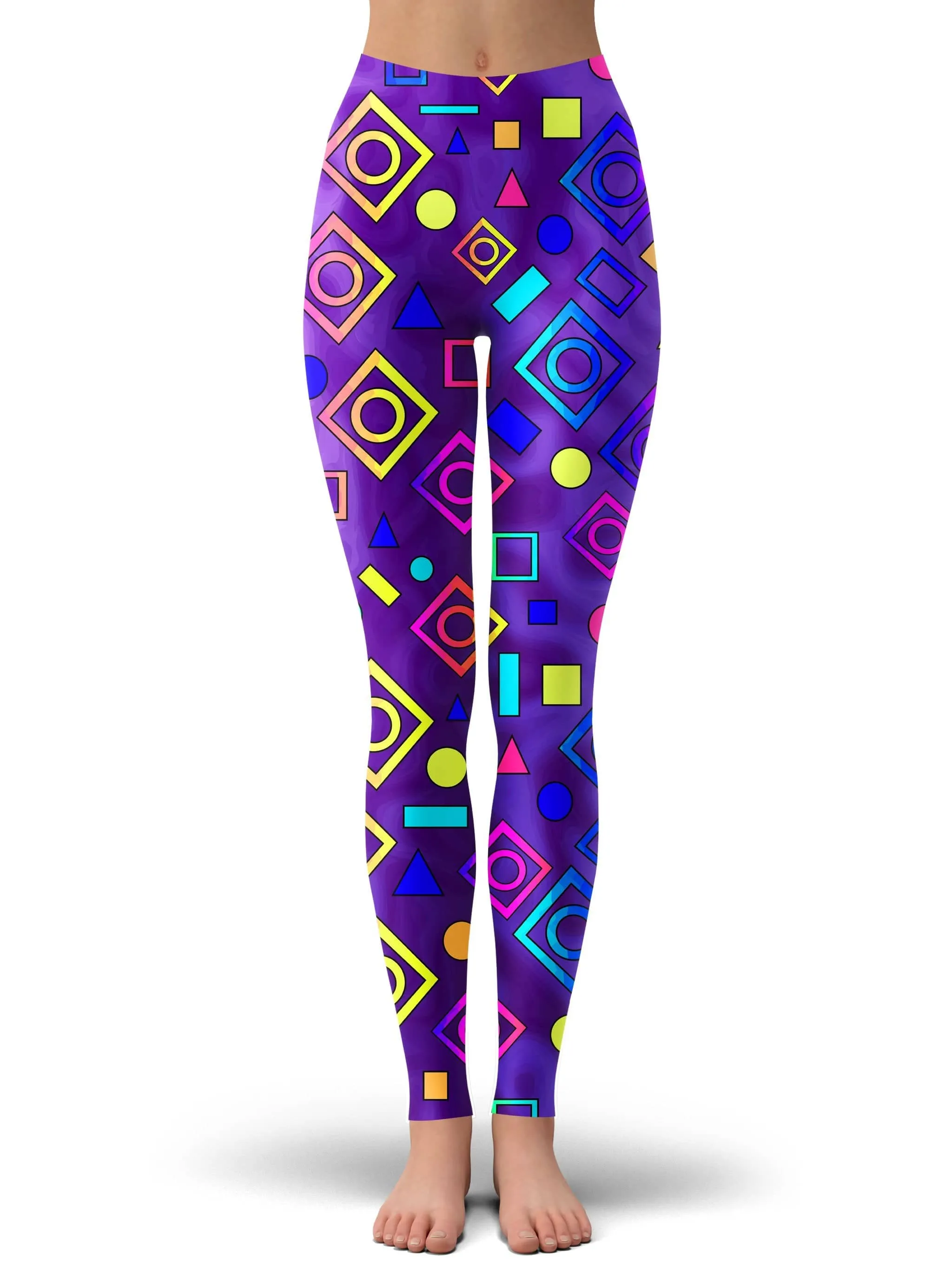 Geometric On Purple Leggings