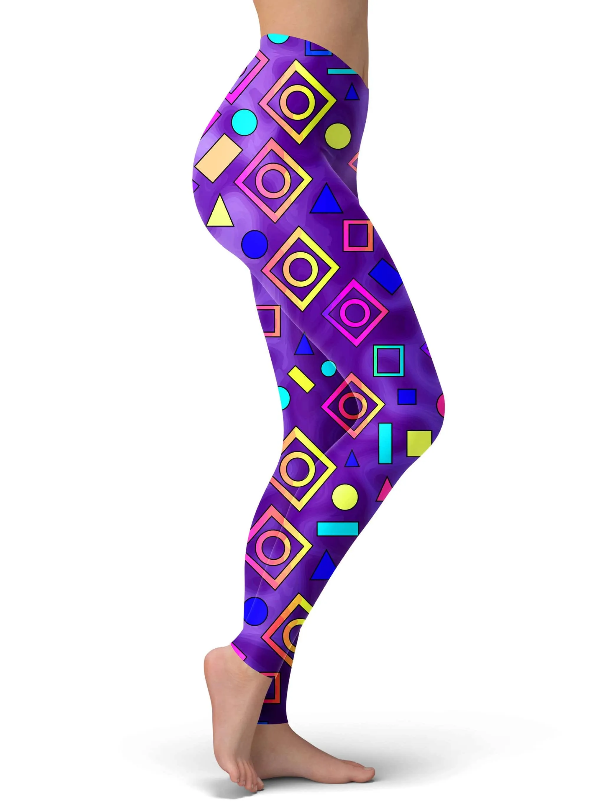 Geometric On Purple Leggings