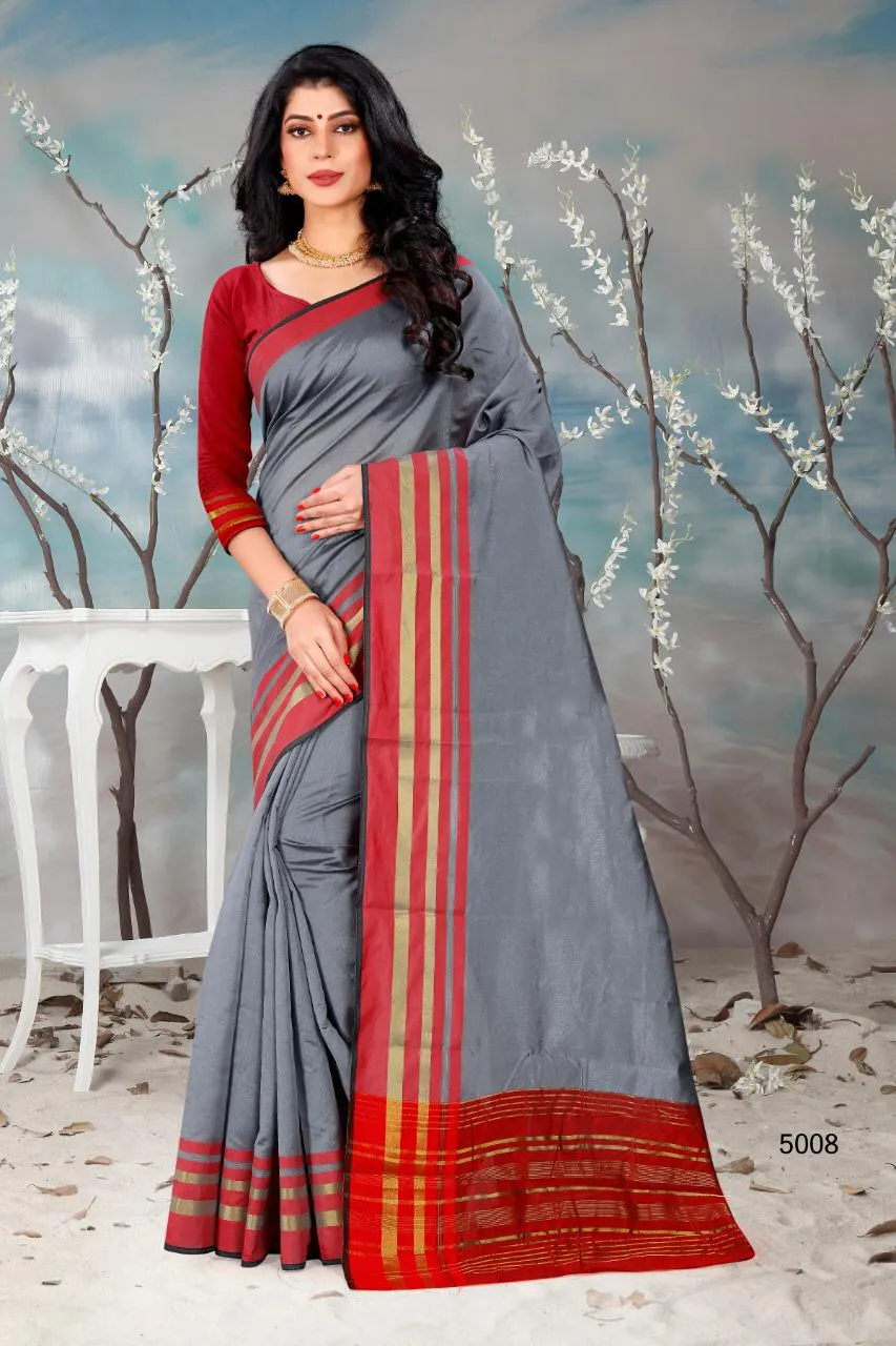 Hraj Presents Shlmla Cotton Silk Fancy Designer Sarees Collections