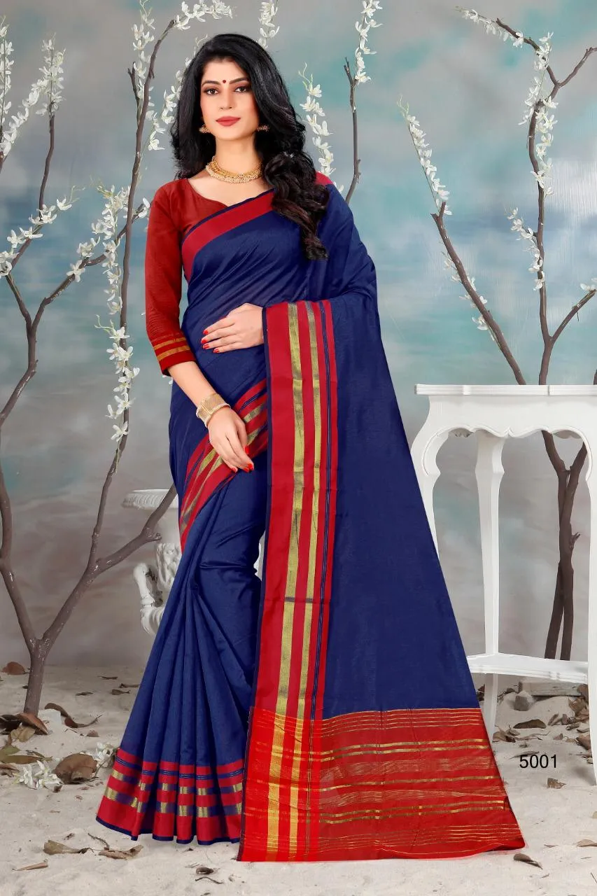 Hraj Presents Shlmla Cotton Silk Fancy Designer Sarees Collections