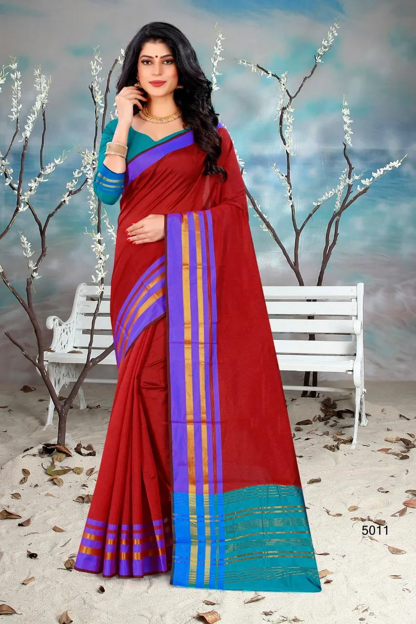 Hraj Presents Shlmla Cotton Silk Fancy Designer Sarees Collections