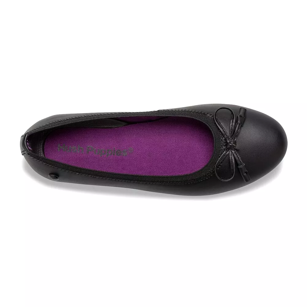 Hush Puppies Black Josie Youth Flat