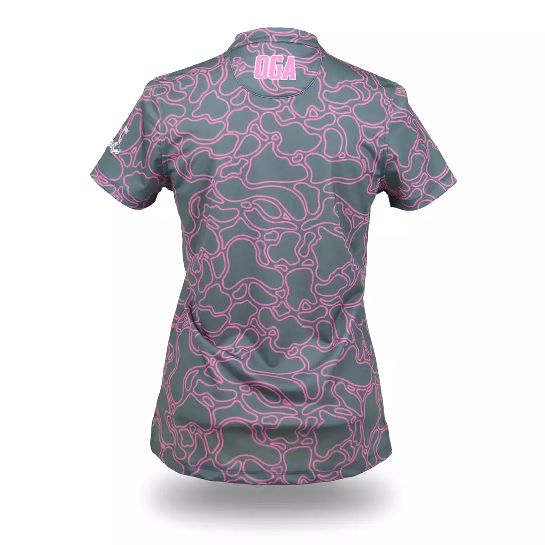 Island Coral Pink Metal - OGA Women's Polo - Gray / Pink