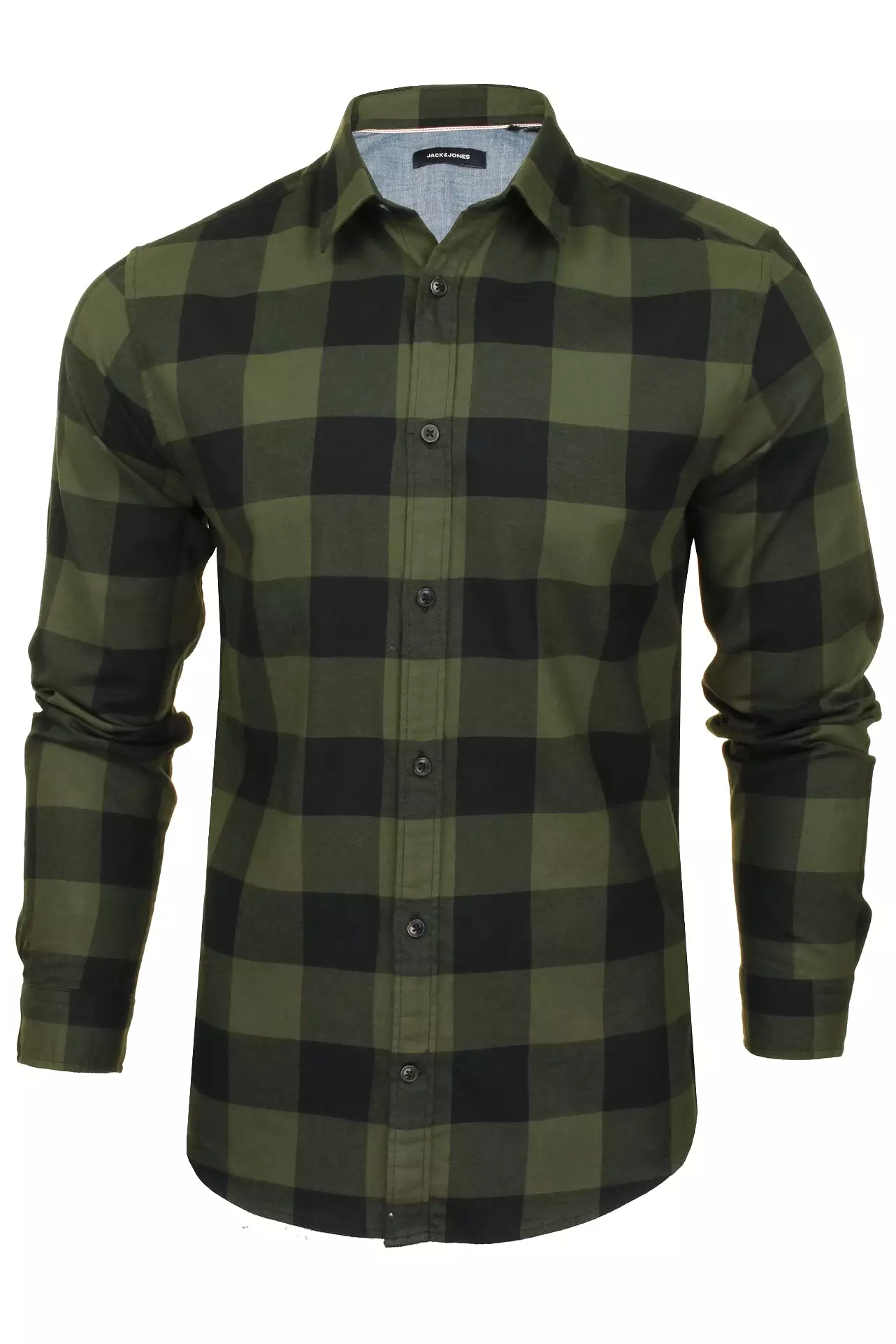 Jack & Jones Men's 'Gingham' Check Twill Shirt - Long Sleeved