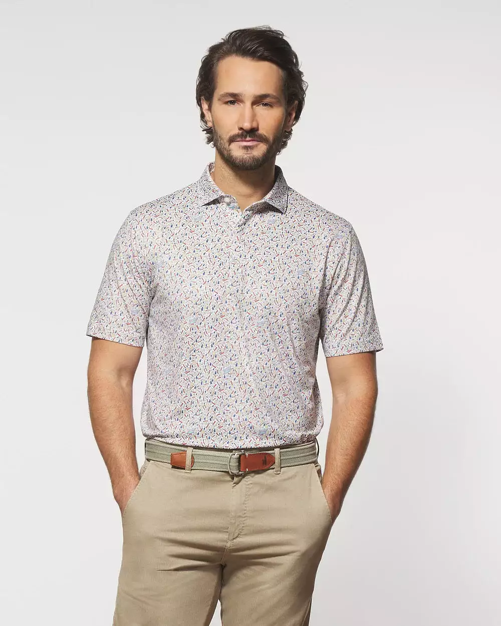 JOHNNIE-O Breakfast Ball Printed Jersey Performance Polo