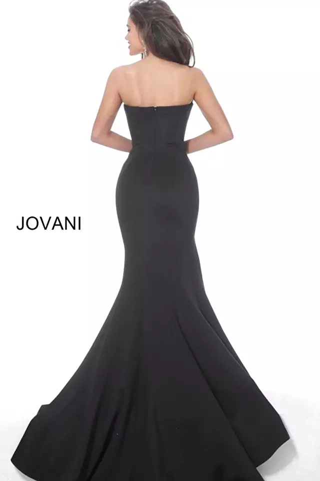 Jovani 94366 Strapless Straight Neck Scuba Evening Gown