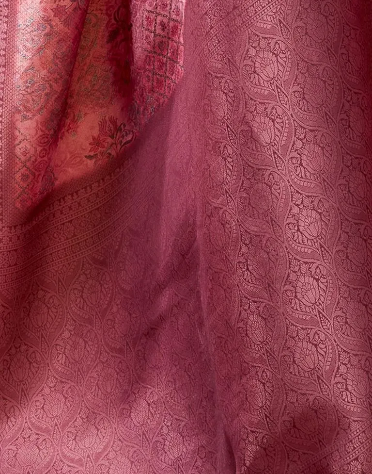 Light Pink Silk Printed Sarees