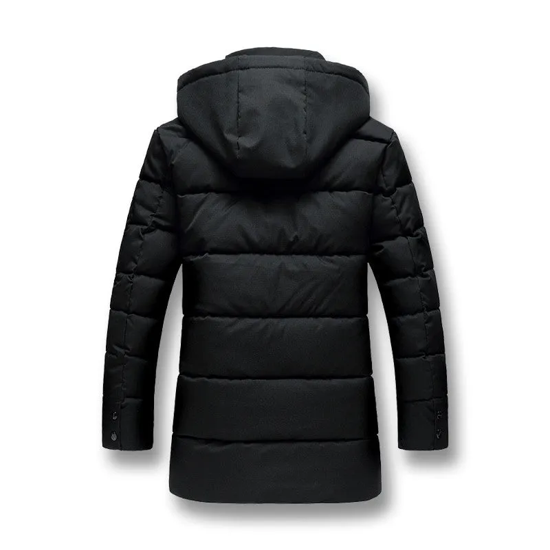 Long Men Clothing Outwear Casual Jacket Cotton Parkas Plus Size Warm Hooded Coats Jackets SM6