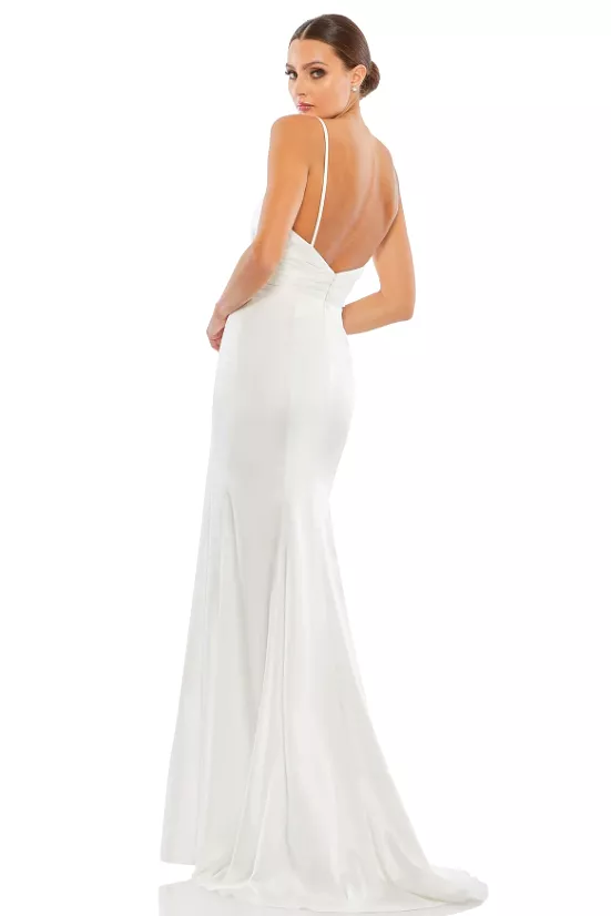 Mac Duggal plunging faux wrap gown style 26264