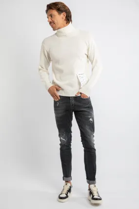 Maglione collo alto bianco