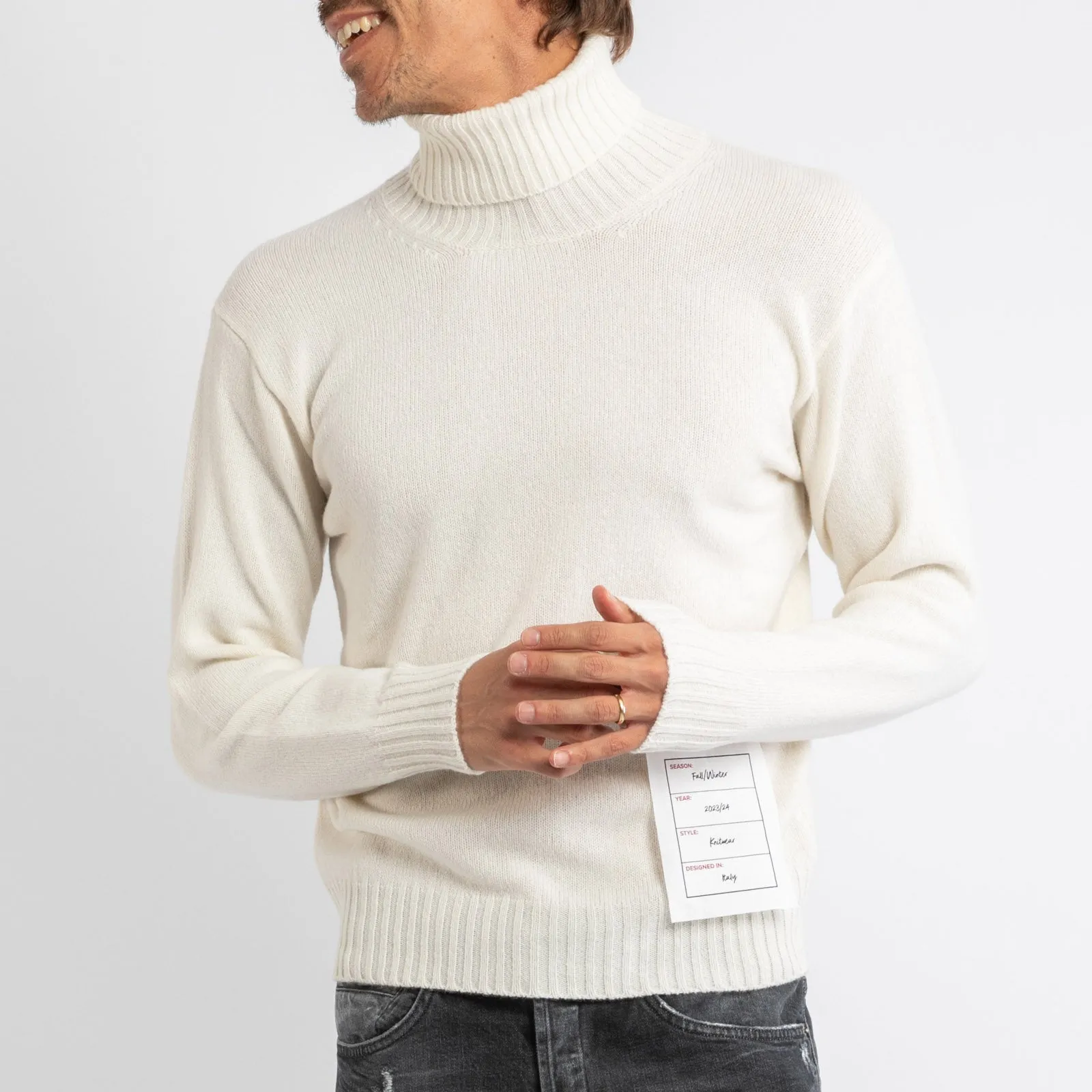 Maglione collo alto bianco