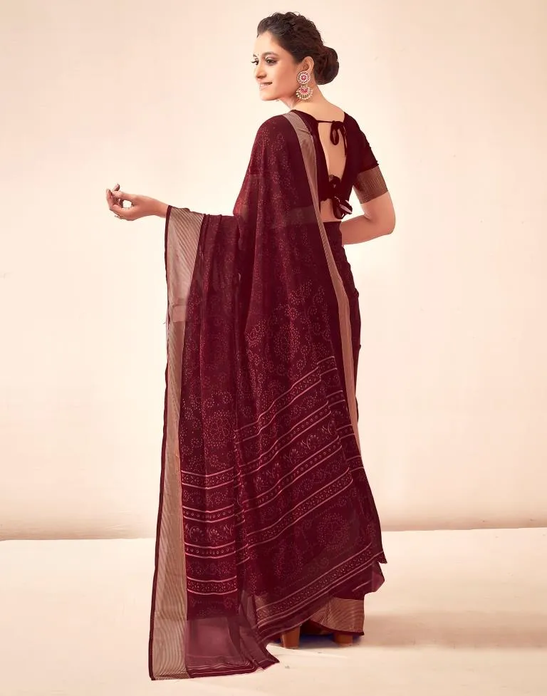 Maroon Georgette Bandhani Sarees