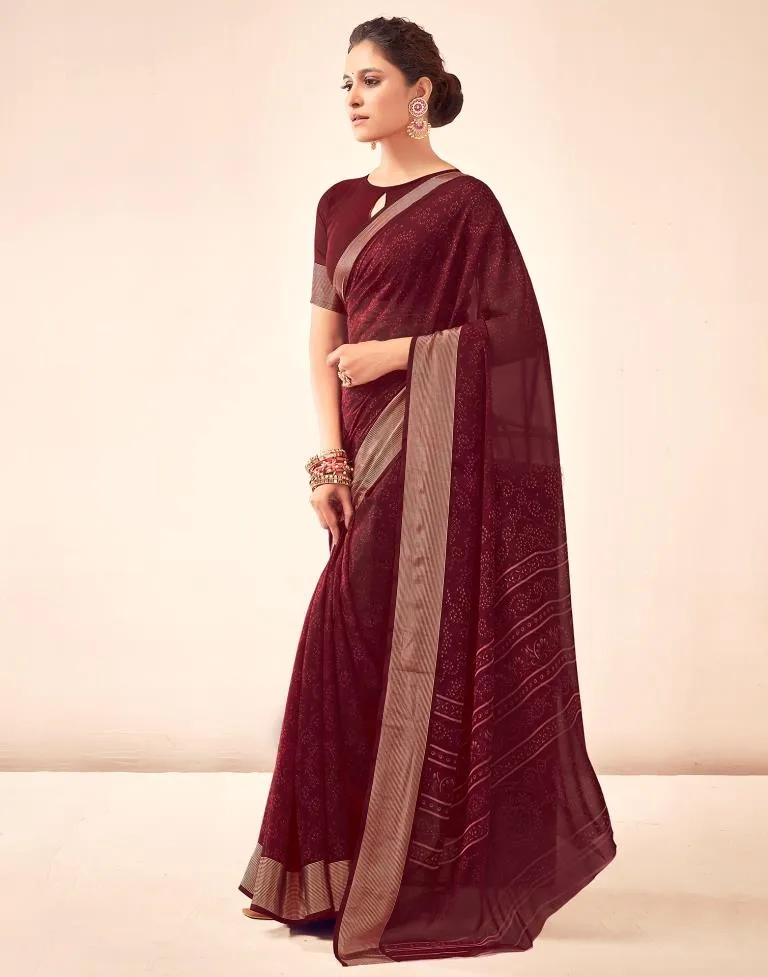 Maroon Georgette Bandhani Sarees