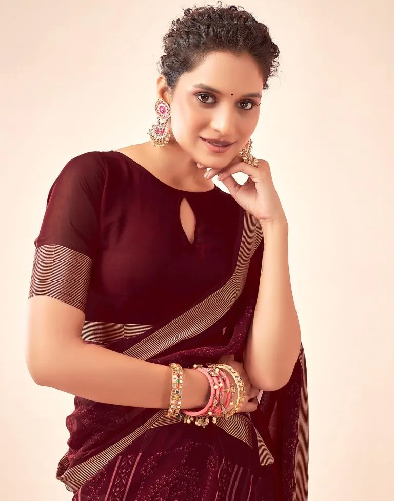 Maroon Georgette Bandhani Sarees