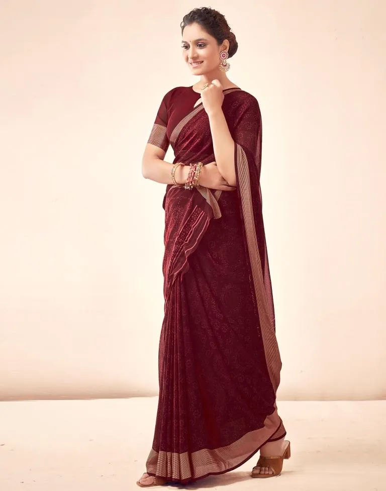 Maroon Georgette Bandhani Sarees