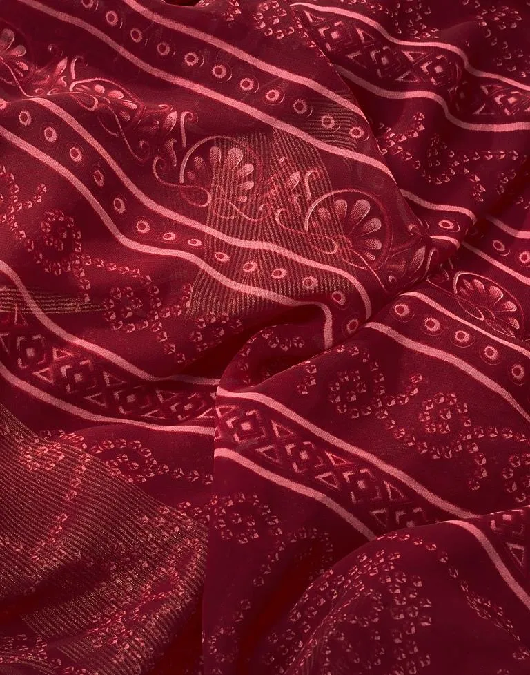 Maroon Georgette Bandhani Sarees