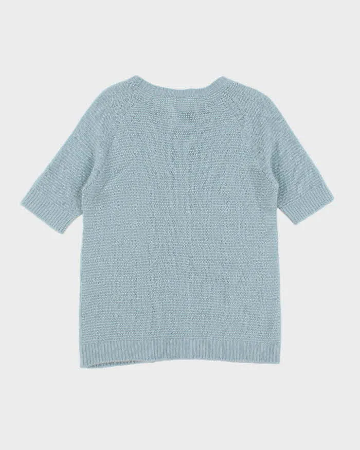 MaxMara Soft Blue Short Sleeve Jumper - M