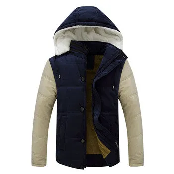 Men Downs Jackets Hooded Collar Men's Jackets Warm Outwears Plus Size Down Parkas Men SM6