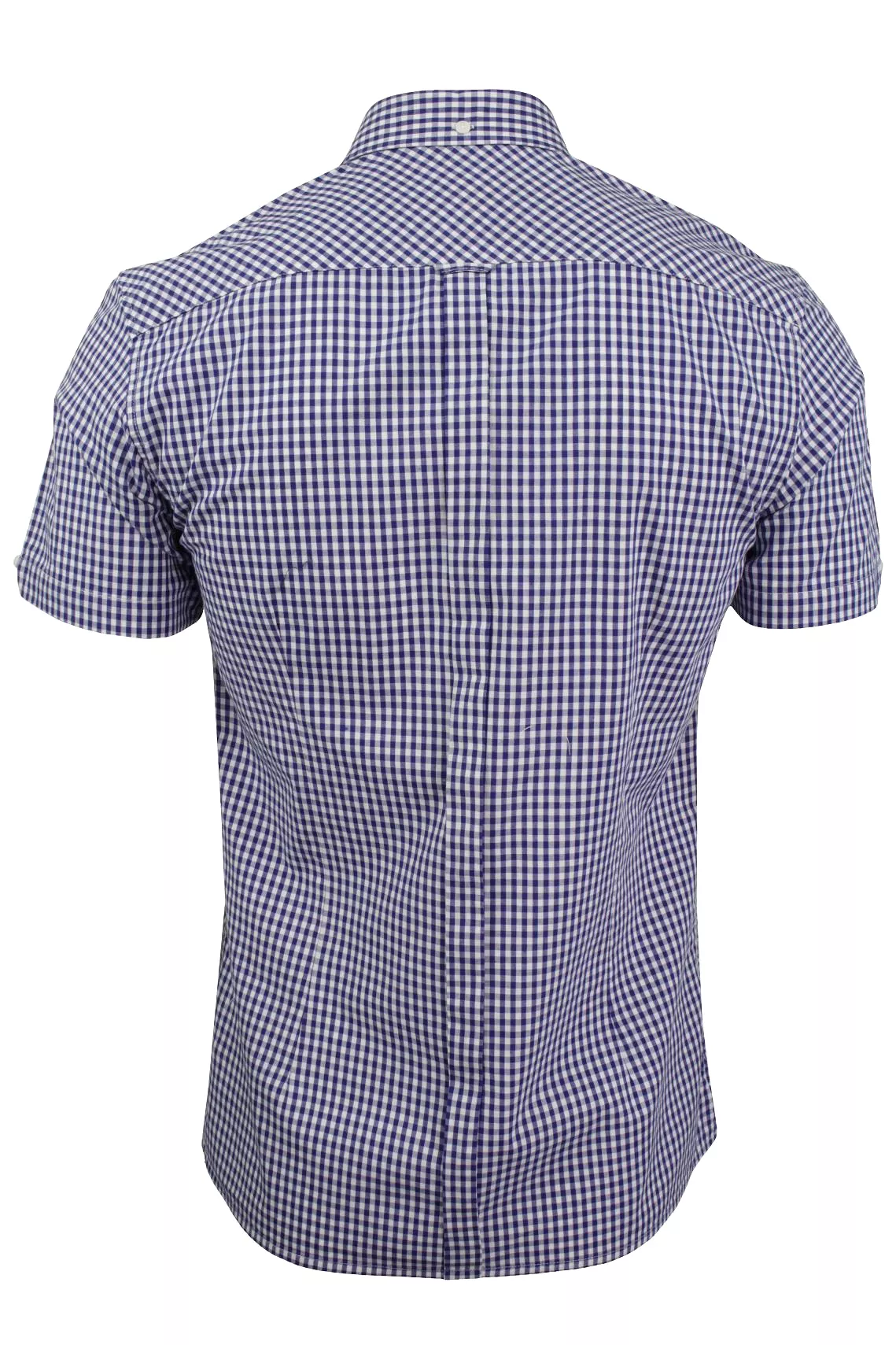 Merc London Men's 'Terry' Gingham Check Shirt - Short Sleeed